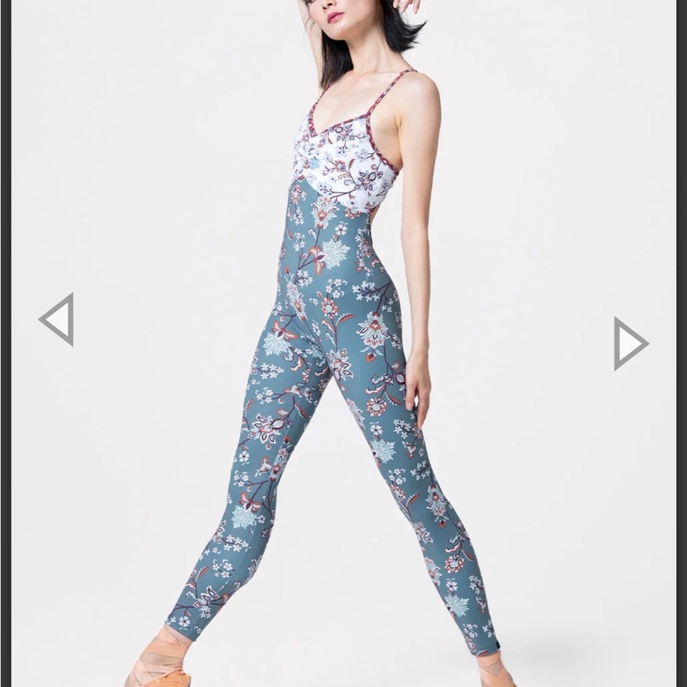 Floral Blue Elevé Unitard